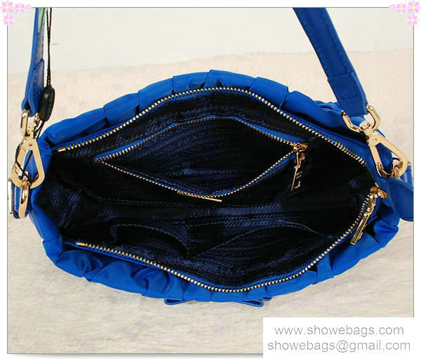 2014 Prada nylon tessuto shoulder bag BT1589 Light Blue - Click Image to Close